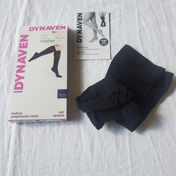 Dynaven Women Black Medical Compression 15-20 mmHg Sz. ML Stockings - Picture 7 of 7